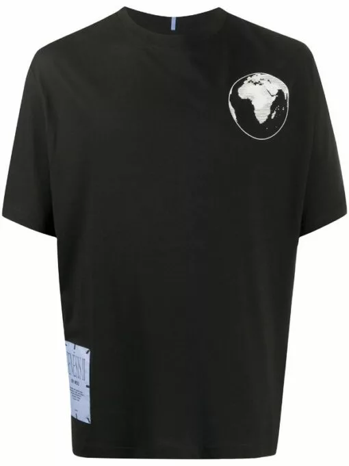 MCQ Earth Print T-shirt In 1000 BLACK - T-Shirts -MCQ store online 15773523 28841312 600