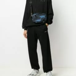 MCQ Graphic-print Long-sleeved Hoodie In 1000 DARKEST BLACK - Hoodies -MCQ store online 15777459 32969833 600