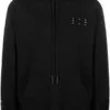 MCQ Graphic-print Long-sleeved Hoodie In 1000 DARKEST BLACK - Hoodies