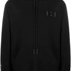 MCQ Graphic-print Long-sleeved Hoodie In 1000 DARKEST BLACK - Hoodies