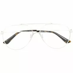 MCQ Aviator-frame Glasses In 003 Silver Transparent - Glasses & Frames