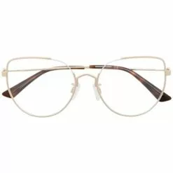 MCQ Oversized Cat-eye Frame Glasses In 002 GOLD/ GOLD/ TRANSPARENT - Glasses & Frames