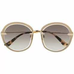 MCQ Round Frame Tortoiseshell Sunglasses In 002 -