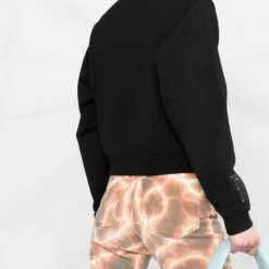 MCQ Chest Logo Print Sweatshirt In 1000 DARKEST BLACK - Sweatshirts -MCQ store online 16295100 31331140 600