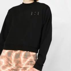 MCQ Chest Logo Print Sweatshirt In 1000 DARKEST BLACK - Sweatshirts -MCQ store online 16295100 31331142 600