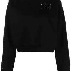 MCQ Chest Logo Print Sweatshirt In 1000 DARKEST BLACK - Sweatshirts
