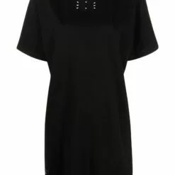MCQ Logo Print T-shirt Dress In 1000 DARKEST BLACK - Day Dresses
