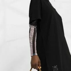 MCQ Logo Print T-shirt Dress In 1000 DARKEST BLACK - Day Dresses -MCQ store online 16296153 31330068 600