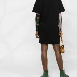 MCQ Logo Print T-shirt Dress In 1000 DARKEST BLACK - Day Dresses -MCQ store online 16296153 31330069 600