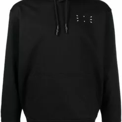 MCQ Signature Stitch Drawstring Hoodie In 1000 BLACK - Hoodies