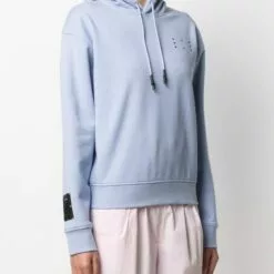 MCQ Embroidered Logo Hooded Sweatshirt In 5355 HYPER LILAC - Hoodies -MCQ store online 16336442 31442799 600