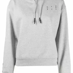 MCQ Logo Patch Cotton Hoodie In 1230 GREY - Hoodies