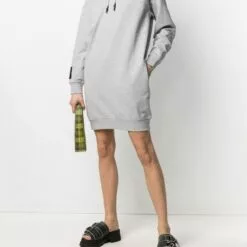 MCQ Logo-patch Sweater Dress In 1230 GREY - Day Dresses -MCQ store online 16391627 31612849 600