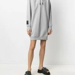 MCQ Logo-patch Sweater Dress In 1230 GREY - Day Dresses -MCQ store online 16391627 31612850 600