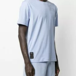 MCQ Logo Patch Cotton T-shirt In 5355 Blue - T-Shirts -MCQ store online 16391631 31612858 600