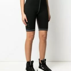 MCQ Logo-patch Cycling Shorts In 1000 DARKEST BLACK - Knee-Length Shorts -MCQ store online 16491413 32194142 600