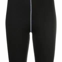 MCQ Logo-patch Cycling Shorts In 1000 DARKEST BLACK - Knee-Length Shorts