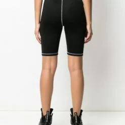 MCQ Logo-patch Cycling Shorts In 1000 DARKEST BLACK - Knee-Length Shorts -MCQ store online 16491413 32194146 600