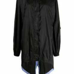 MCQ Lightweight Hooded Raincoat In 1000 DARKEST BLACK - Trench & Raincoats