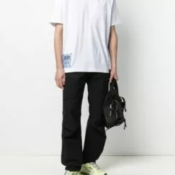 MCQ Logo-patch Cargo Trousers In DARKEST BLACK - Regular & Straight-Leg Trousers -MCQ store online 16514728 32558015 600