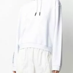 MCQ Graphic-print Cotton Hoodie In 9000 OPTIC WHITE - Hoodies -MCQ store online 16522037 32440932 600