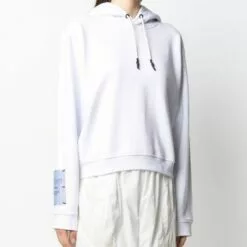 MCQ Graphic-print Cotton Hoodie In 9000 OPTIC WHITE - Hoodies -MCQ store online 16522037 32444162 600