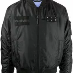 MCQ Logo Patch Bomber Jacket In 1000 BLACK - Bomber Jackets
