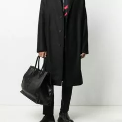MCQ Single-breasted Wool Coat In 1000 BLACK - Single Breasted Coats -MCQ store online 16524689 32234187 600