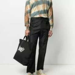 MCQ High-shine Trousers In 1000 Nero - Regular & Straight-Leg Trousers -MCQ store online 16525959 32332704 600