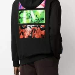 MCQ Abstract-print Cotton Hoodie In 1000 DARKEST BLACK - Hoodies -MCQ store online 16528029 32192387 600