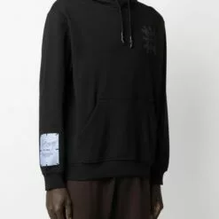 MCQ Abstract-print Cotton Hoodie In 1000 DARKEST BLACK - Hoodies -MCQ store online 16528029 32192399 600