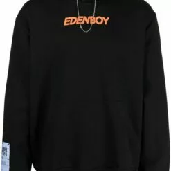 MCQ Slogan-print Pullover Hoodie In 1000 DARKESTBLACK - Hoodies