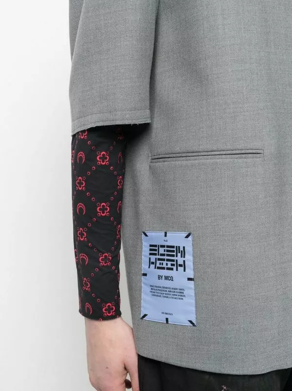 MCQ Blazer-style Short-sleeve Shirt In 1330 Grey Melange - Shirts 7 MCQ Blazer-style Short-sleeve Shirt In 1330 Grey Melange - Shirts - Image 5