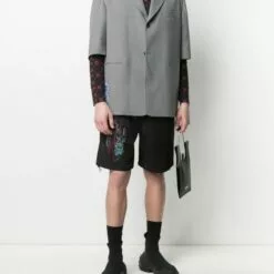 MCQ Blazer-style Short-sleeve Shirt In 1330 Grey Melange - Shirts 8 MCQ Blazer-style Short-sleeve Shirt In 1330 Grey Melange - Shirts -MCQ store online 16644436 32738424 600