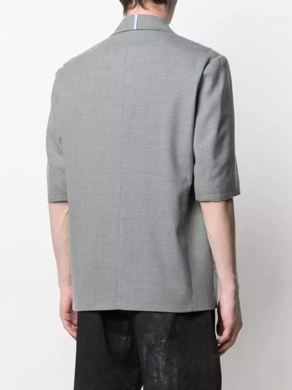 MCQ Blazer-style Short-sleeve Shirt In 1330 Grey Melange - Shirts 6 MCQ Blazer-style Short-sleeve Shirt In 1330 Grey Melange - Shirts - Image 4