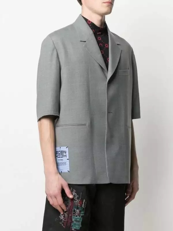 MCQ Blazer-style Short-sleeve Shirt In 1330 Grey Melange - Shirts 5 MCQ Blazer-style Short-sleeve Shirt In 1330 Grey Melange - Shirts - Image 3