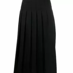 MCQ Pleated A-line Maxi Skirt In 1000 BLACK - Pleated Skirts