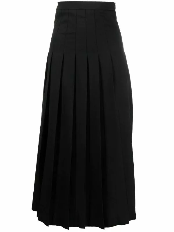 MCQ Pleated A-line Maxi Skirt In 1000 BLACK - Pleated Skirts 3 MCQ Pleated A-line Maxi Skirt In 1000 BLACK - Pleated Skirts