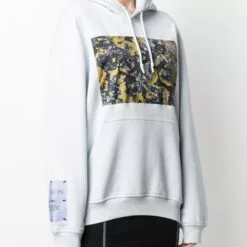 MCQ Logo-patch Sleeve Hoodie In CELESTE - Hoodies -MCQ store online 16729378 33050975 600