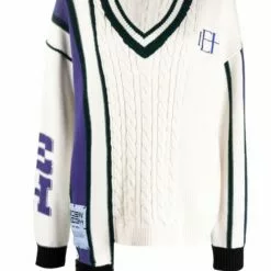 MCQ Draped-detail V-neck Jumper In 9021 - Jumpers