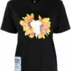 MCQ Floral Print Crew-neck T-shirt In NERO - T-shirts & Jerseys