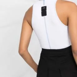 MCQ Ribbed Sleeveless Top In OPTIC WHITE - Vests & Tank Tops -MCQ store online 16870554 33646050 600