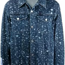MCQ Paint-splatter Denim Jacket In 4728 BLUE - Denim Jackets