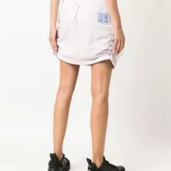 MCQ Draped Cotton Miniskirt In LILLA - Asymmetric & Draped Skirts -MCQ store online 17086299 34347871 600