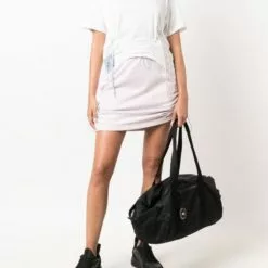 MCQ Draped Cotton Miniskirt In LILLA - Asymmetric & Draped Skirts -MCQ store online 17086299 35371756 600