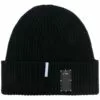 MCQ Logo-patch Ribbed Wool Beanie In 1000 BLACK - Hats -MCQ store online 17092759 34721011 600