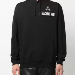 MCQ Patch-detail Cotton Hoodie In 1000 BLACK - Hoodies -MCQ store online 17114992 34668031 600