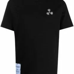 MCQ Embroidered Logo T-shirt In 1000 DARKEST BLACK - T-Shirts