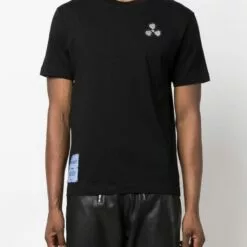 MCQ Embroidered Logo T-shirt In 1000 DARKEST BLACK - T-Shirts -MCQ store online 17121883 34764621 600