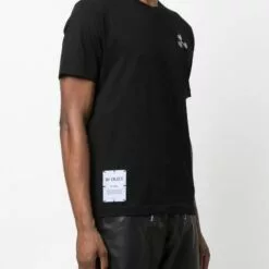 MCQ Embroidered Logo T-shirt In 1000 DARKEST BLACK - T-Shirts -MCQ store online 17121883 34766249 600